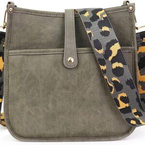 Crossbody Bags for Women, Vegan Leather Crossbody Shoulder Bag Guitar Strap Purs